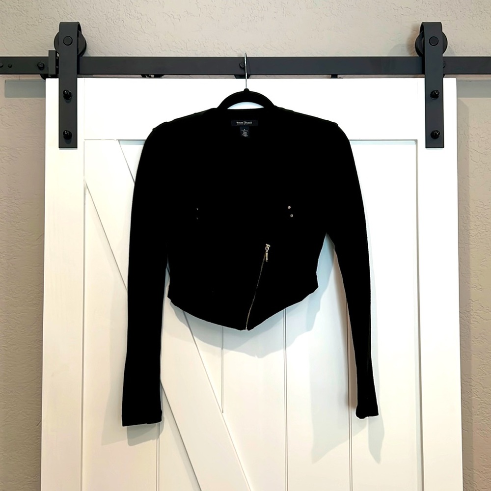 Cropped asymmetrical jacket